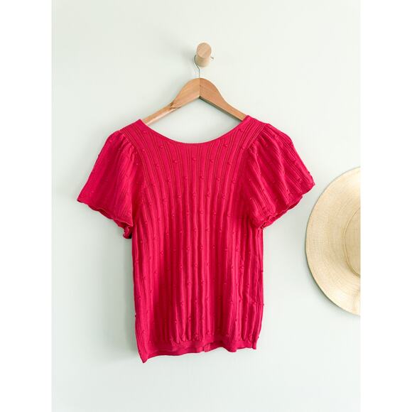 Sézane | Justine Pink Cardigan Button Front Short Sleece | Sz S - Picture 9 of 9